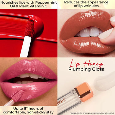 Lip Honey Plumping Gloss | Plant Ceramides + Peppermint Oil Honey Glaze
